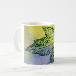 Taza De Café Leaf natural Imprimir primavera maiz amarillo verd