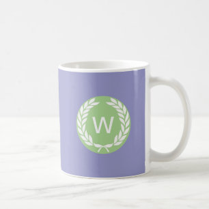 Taza De Café Leaf Wreath de Monograma Laurel