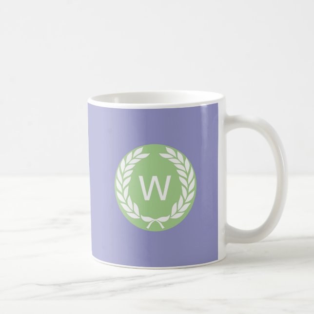 Taza De Café Leaf Wreath de Monograma Laurel (Derecha)