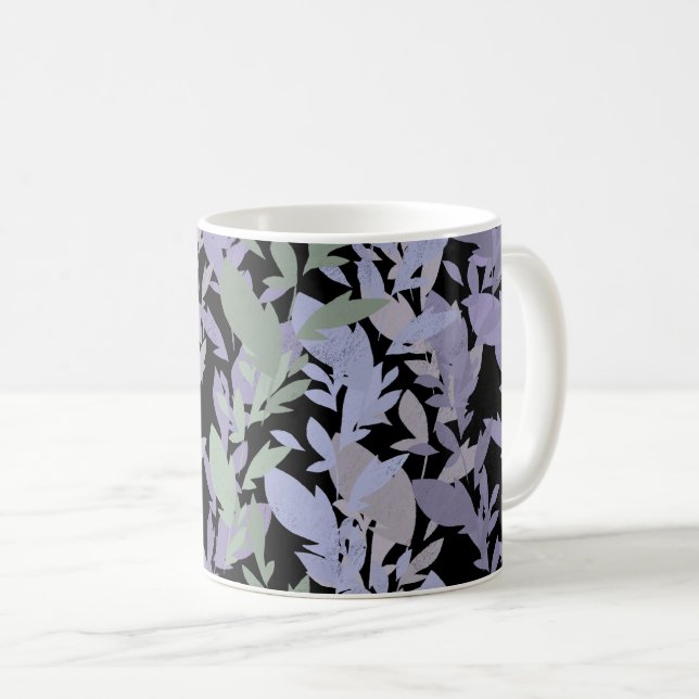 Taza De Café Leafy Creeping Vine Drawing Pattern With Pastels (Anverso derecho)