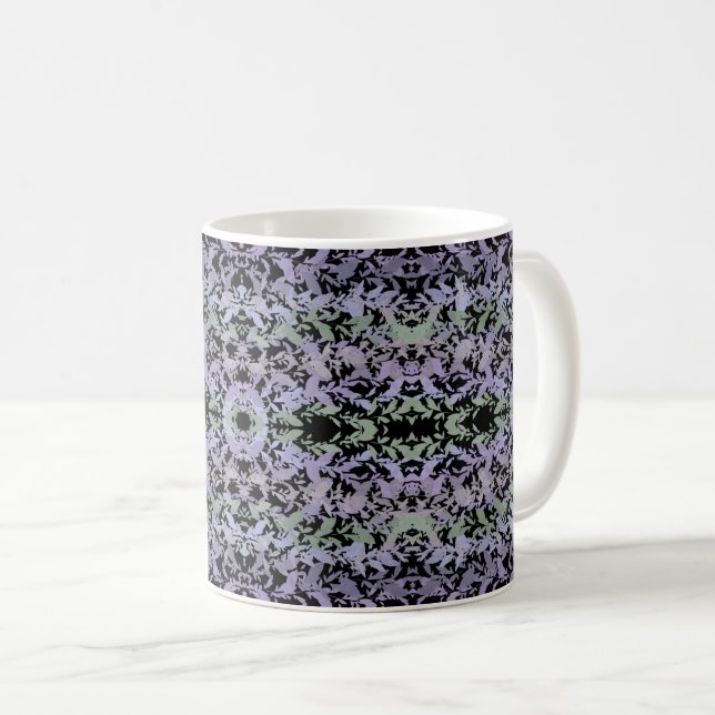 Taza De Café Leafy Creeping Vine Drawing Pattern With Pastels (Anverso derecho)