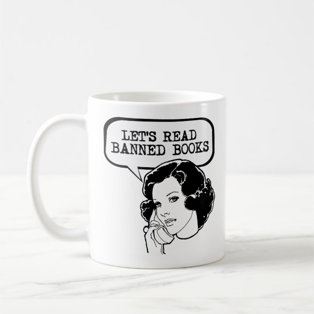 Taza De Café Leamos libros prohibidos retro (Izquierda)