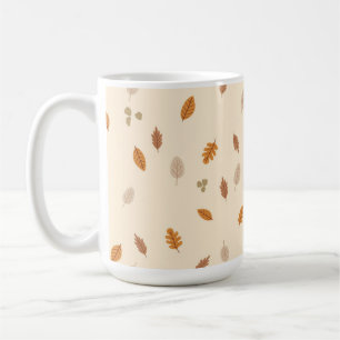 Taza De Café Leaves y ramas claras coronas otoño iluminadas Cre