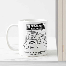 Taza De Café Lección de conducción: alumno en el asiento equivo