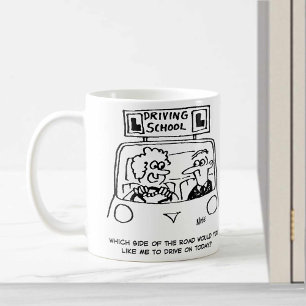 Taza De Café Lección de conducción - ¿Qué lado de la carretera?
