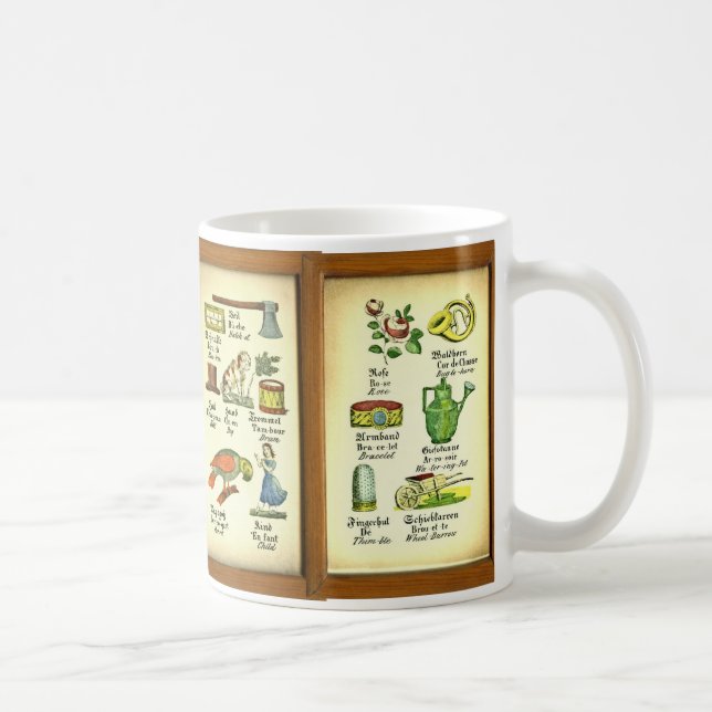 Taza De Café Lecciones de lengua inglesa alemanas-francés (Derecha)