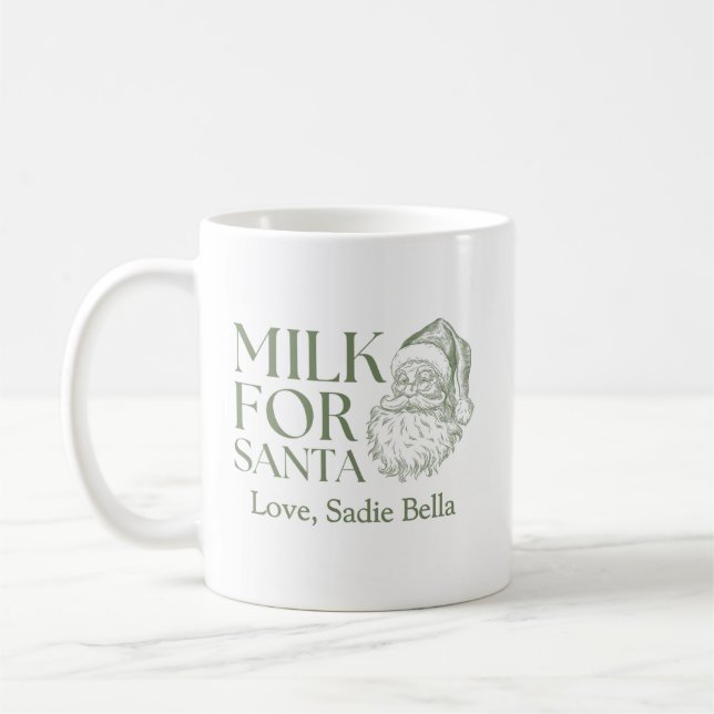Taza De Café Leche De Doodle De Mano Brillante Para Santa (Izquierda)
