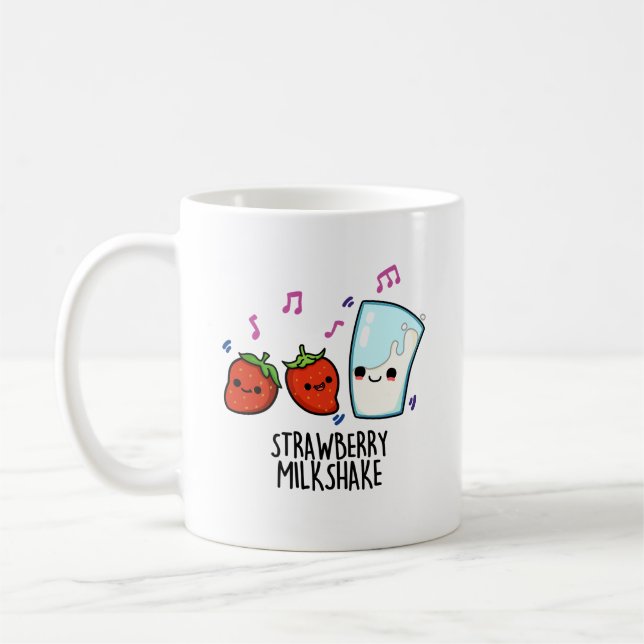 Taza De Café Leche de fresa sacude divertido bollo de comida (Izquierda)