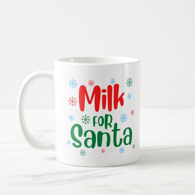 Taza De Café Leche festiva roja y verde para Santa Mug (Izquierda)