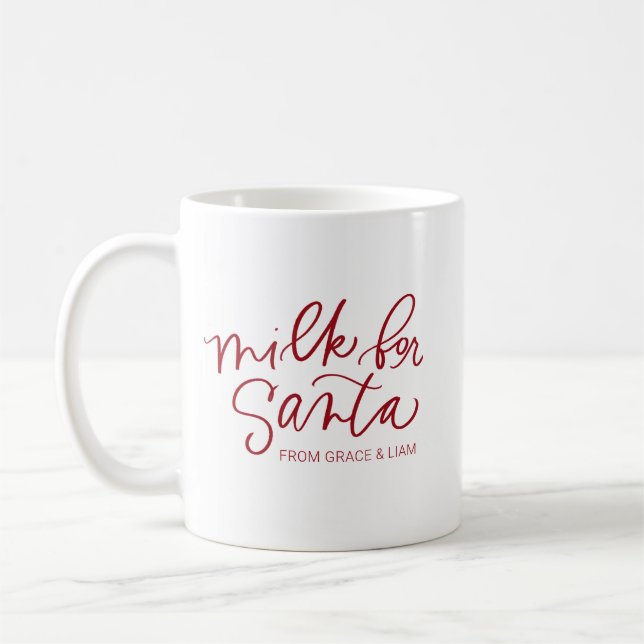 Taza De Café Leche para la peluca personalizada Santa (Izquierda)