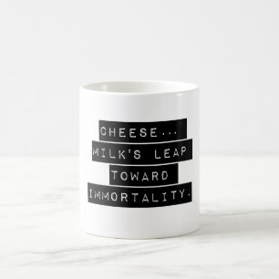 Taza De Café Leche Quesa Salta Hacia La Inmortalidad