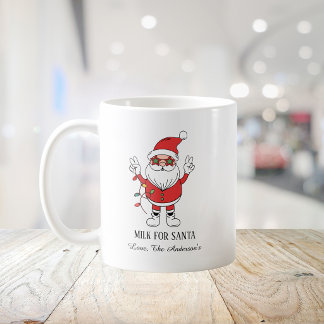 Taza De Café Leche Retro Para Santa Claus Rojo Navidad 