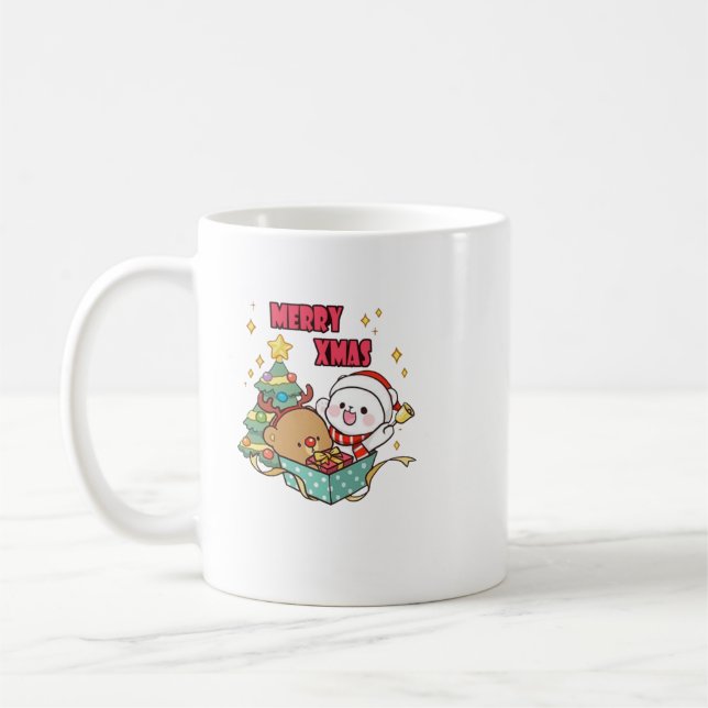 Taza De Café Leche y Mocha alegres. (Izquierda)