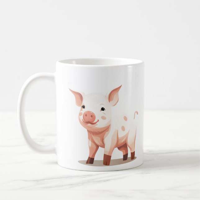 Taza De Café Lechón, lechones para bebés, animales de granja pa (Izquierda)