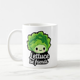 Taza De Café Lechuga Kawaii Adorable – “Seamos amigos”