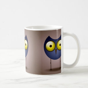 Taza De Café Lechuza azul ojos grandes