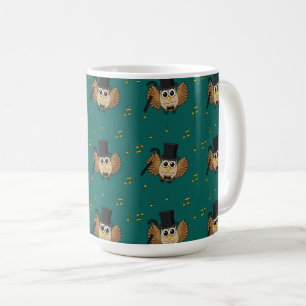 Taza De Café Lechuza bailarina con Personalizado de notas music