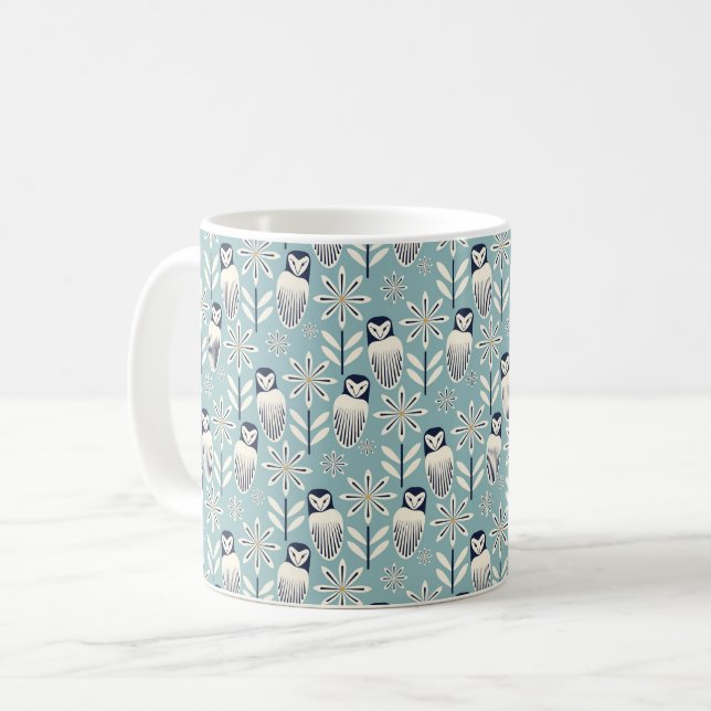 Taza De Café Lechuza Barn Perfecta - fondo azul claro (Anverso izquierdo)