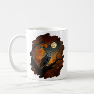 Taza De Café Lechuza Cuerno en otoño