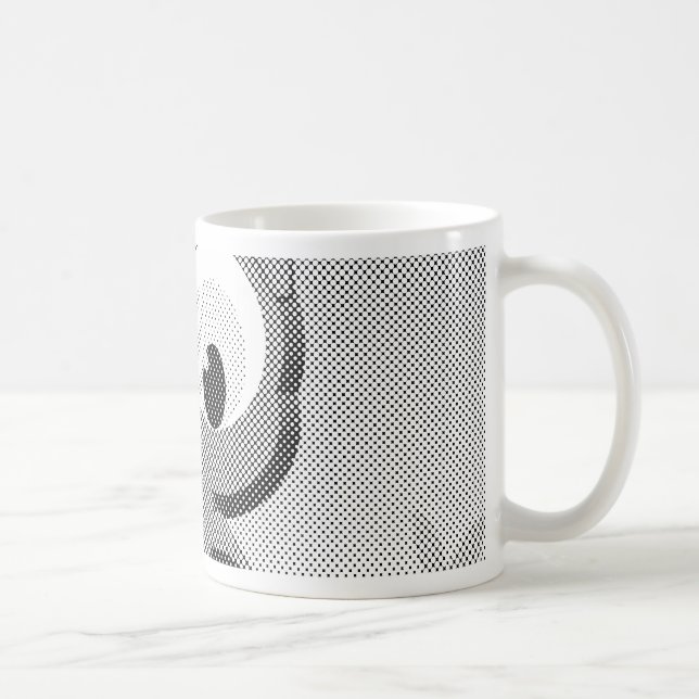 Taza De Café Lechuza De Boletín En Blanco Y Negro (Derecha)