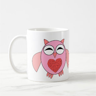 Taza De Café Lechuza de búho de amor rosa Mug