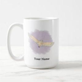 Taza De Café Lechuza de granero personalizada con fondo púrpura