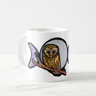 Taza De Café Lechuza de luna triple