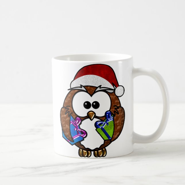 Taza De Café Lechuza de Navidades Cute (Derecha)