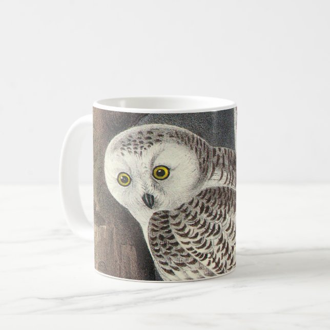 Taza De Café Lechuza de nieve por Audubon (Anverso izquierdo)