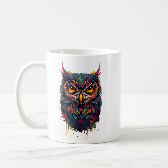Taza De Café Lechuza de plumas (Izquierda)