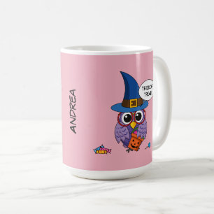 Taza De Café Lechuza del asistente del personalizado - Truco o 