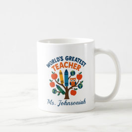 Taza De Café Lechuza en el mundo del árbol de mayor talento doc