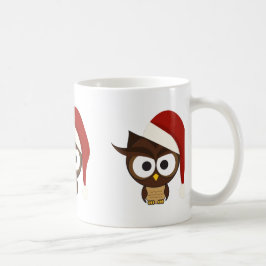 Taza De Café Lechuza enojada usando Santa Hat