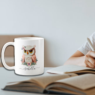 Taza De Café Lechuza floral