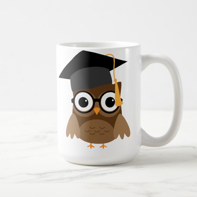 Taza De Café Lechuza Geeky con lentes y tapón de graduación (Derecha)