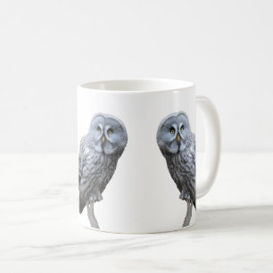 Taza De Café Lechuza gris grande