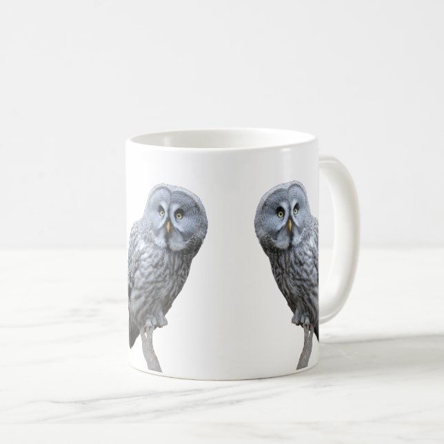 Taza De Café Lechuza gris grande (Anverso derecho)