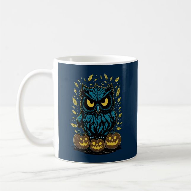 Taza De Café Lechuza Halloween divertida (Izquierda)