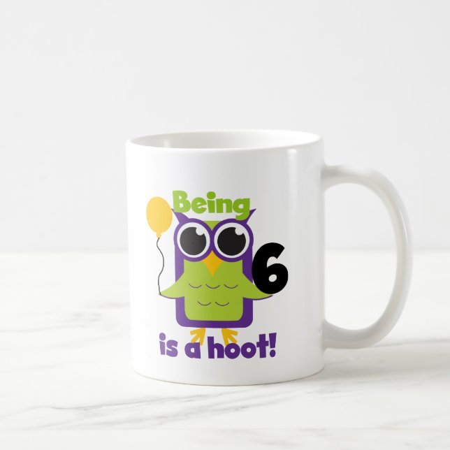 Taza De Café Lechuza Hoot 6ª camisetas de cumpleaños y regalos (Derecha)