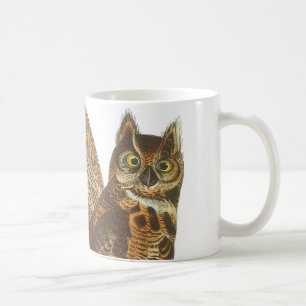 Taza De Café Lechuza Horn Grande de Audubon