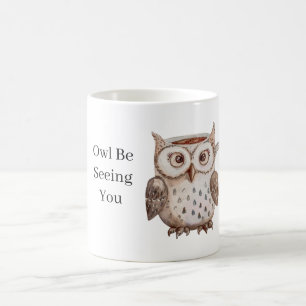 Taza De Café Lechuza Marrón Te Verá
