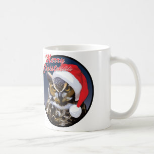 Taza De Café Lechuza navidad - Mugre blanca de 11 onzas