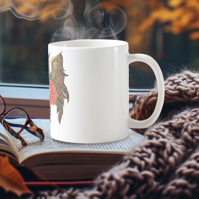 Taza De Café Lechuza Roja con cráneo de azúcar (Subido por el creador)