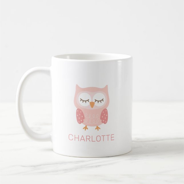 Taza De Café 'Lechuza rosa', chicas personalizados bonitos y ex (Izquierda)