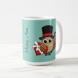 Taza De Café Lechuza Sofisticada con Chocolate Heart Añadir n