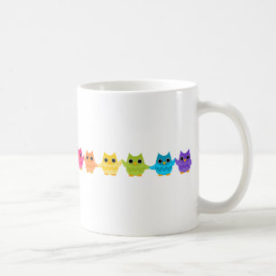 Taza De Café Lechuzas arcoiris