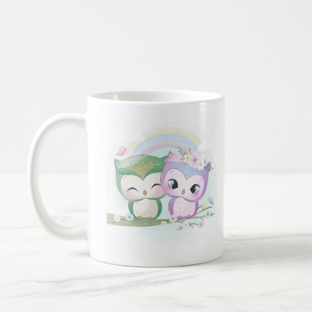 Taza De Café Lechuzas Cutas (Izquierda)