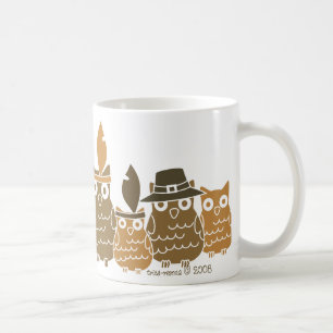 Taza De Café Lechuzas de Acción de Gracias