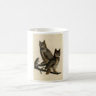 Taza De Café Lechuzas de cuerno grande (por John James Audubon)