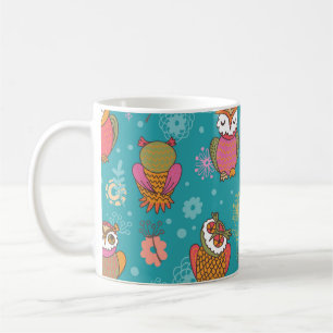Taza De Café Lechuzas Florales: Mano Derramada, Sin Marea.